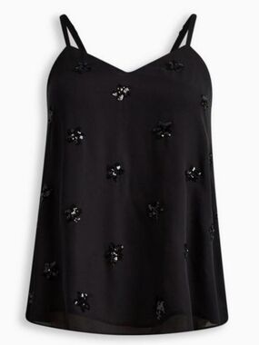 Torrid Black Star Swing Cami Sequin Tank 3xl